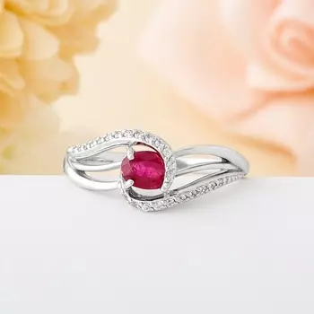 Кольцо рубин огранка (серебро 925 пр.) размер 16,5