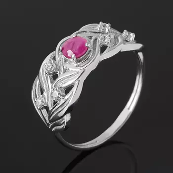 Кольцо рубин огранка (серебро 925 пр.) размер 17