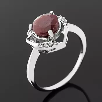 Кольцо рубин (серебро 925 пр.) огранка размер 17