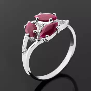 Кольцо рубин (серебро 925 пр.) огранка размер 17