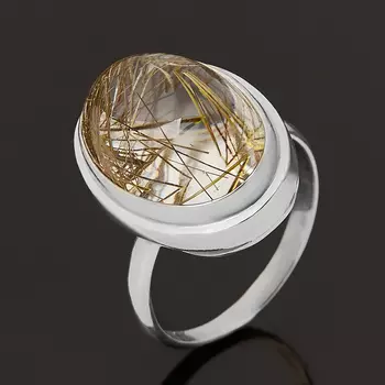 Кольцо рутиловый кварц (серебро 925 пр.) размер 18