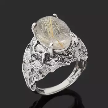 Кольцо рутиловый кварц (серебро 925 пр. оксидир.) размер 17,5