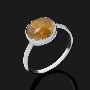 Кольцо рутиловый кварц (серебро 925 пр.) размер 17,5