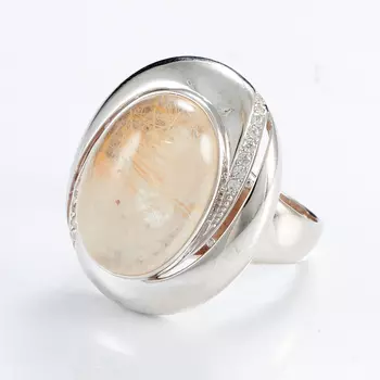 Кольцо рутиловый кварц (серебро 925 пр.) размер 18,5