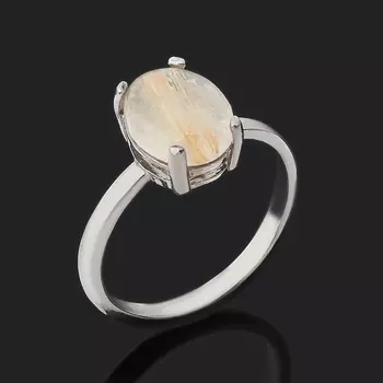 Кольцо рутиловый кварц (серебро 925 пр.) размер 18