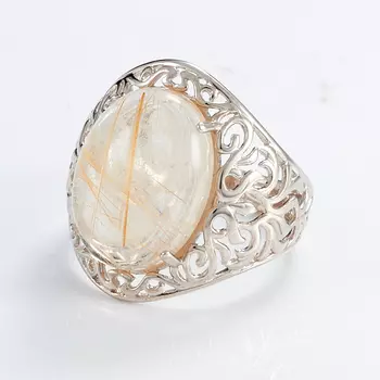 Кольцо рутиловый кварц (серебро 925 пр.) размер 18