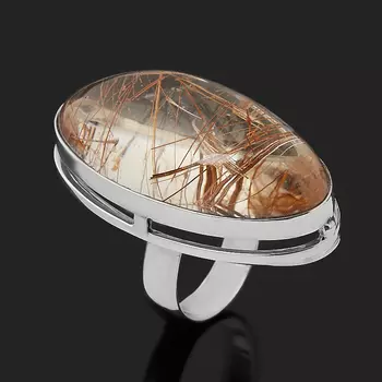 Кольцо рутиловый кварц (серебро 925 пр.) размер 19