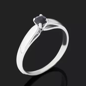 Кольцо сапфир черный (серебро 925 пр.) огранка размер 17,5