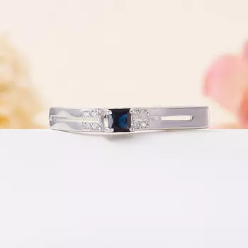 Кольцо сапфир огранка (серебро 925 пр.) размер 17