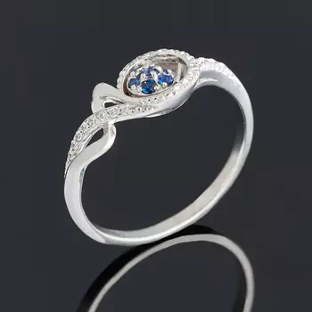 Кольцо сапфир огранка (серебро 925 пр.) размер 18,5