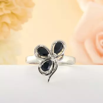 Кольцо сапфир огранка (серебро 925 пр.) размер 16,5