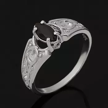 Кольцо сапфир огранка (серебро 925 пр.) Спаси и сохрани размер 17