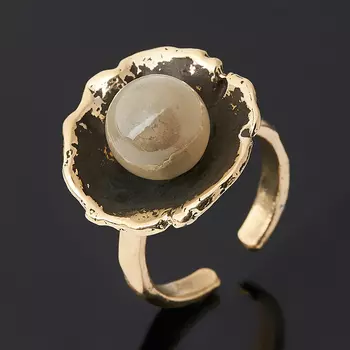 Кольцо селенит (бронза) (регулируемый) размер 18,5