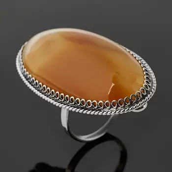 Кольцо сердолик (нейзильбер) размер 16