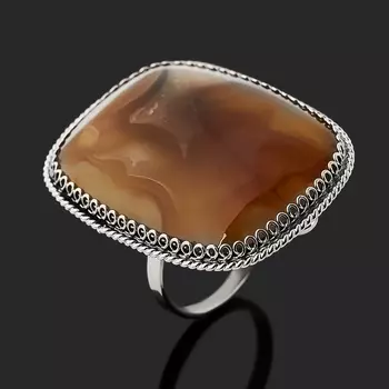 Кольцо сердолик (нейзильбер) размер 17,5