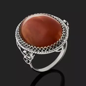Кольцо сердолик (нейзильбер) размер 17,5