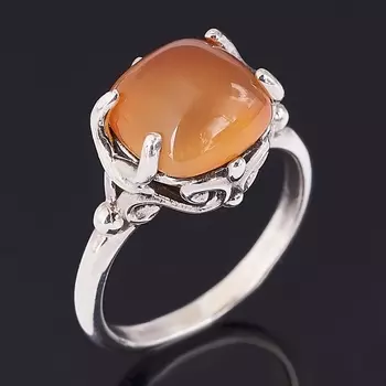 Кольцо сердолик (серебро 925 пр. оксидир.) размер 17