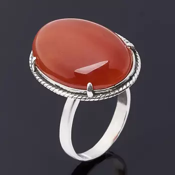 Кольцо сердолик (серебро 925 пр. оксидир.) размер 18,5