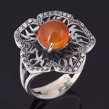 Кольцо сердолик (серебро 925 пр. оксидир.) размер 17,5