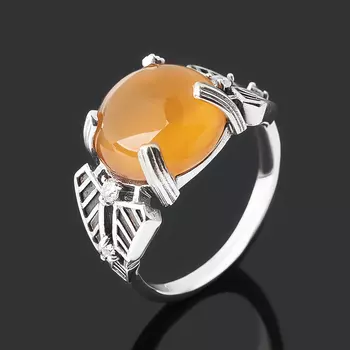 Кольцо сердолик (серебро 925 пр. оксидир.) размер 17,5