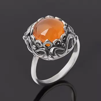 Кольцо сердолик (серебро 925 пр. оксидир.) размер 17,5