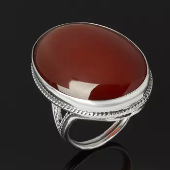 Кольцо сердолик (серебро 925 пр. оксидир.) размер 17,5