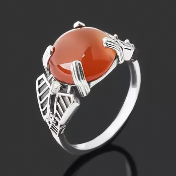 Кольцо сердолик (серебро 925 пр. оксидир.) размер 18,5