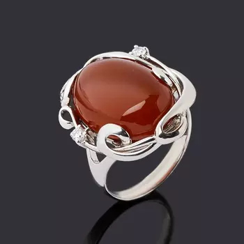 Кольцо сердолик (серебро 925 пр.) размер 17,5