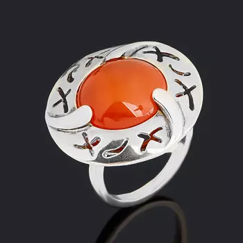 Кольцо сердолик (серебро 925 пр.) размер 18