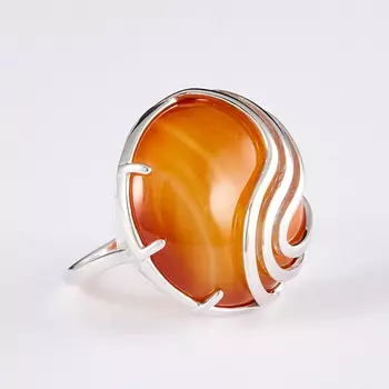 Кольцо сердолик (серебро 925 пр.) размер 17