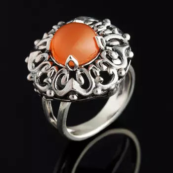 Кольцо сердолик (серебро 925 пр.) размер 17