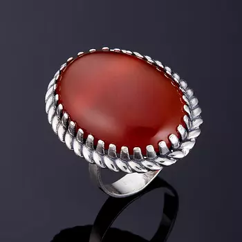 Кольцо сердолик (серебро 925 пр.) размер 18