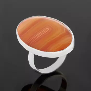 Кольцо сердолик (серебро 925 пр.) размер 18 (регулируемый)