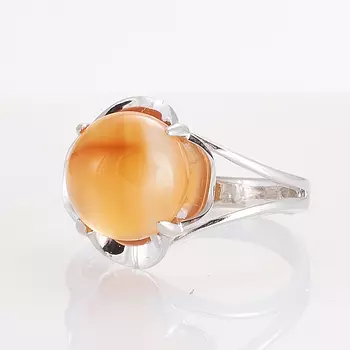 Кольцо сердолик (серебро 925 пр. родир. бел.) размер 17