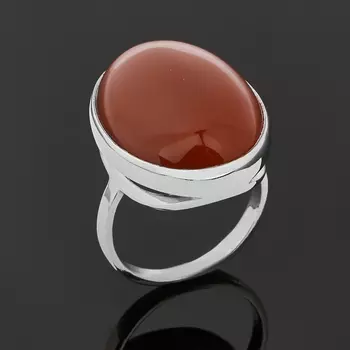 Кольцо сердолик (серебро 925 пр. родир. бел.) размер 17,5