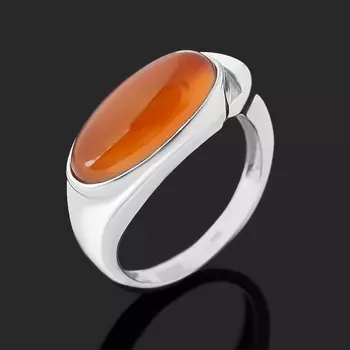 Кольцо сердолик (серебро 925 пр. родир. бел.) размер 16,5