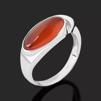 Кольцо сердолик (серебро 925 пр. родир. бел.) размер 18,5