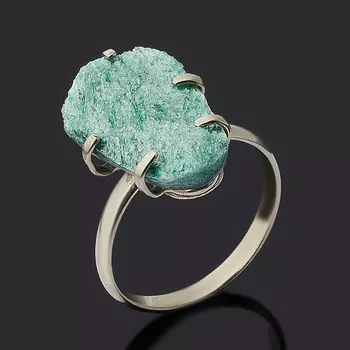 Кольцо слюда (фуксит) (дублет) (нейзильбер) размер 18,5