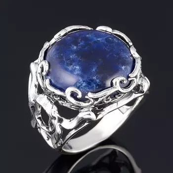 Кольцо содалит (серебро 925 пр. оксидир.) размер 19