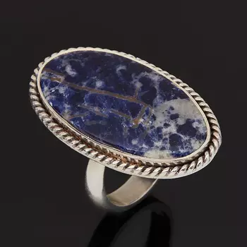 Кольцо содалит (серебро 925 пр.) (регулируемый) размер 17