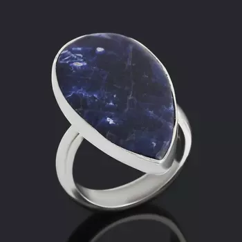 Кольцо содалит (серебро 925 пр.) (регулируемый) размер 17