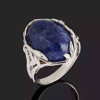 Кольцо содалит (серебро 925 пр. родир. бел.) размер 18,5