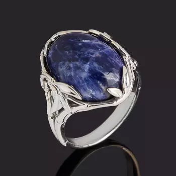 Кольцо содалит (серебро 925 пр. родир. бел.) размер 18,5