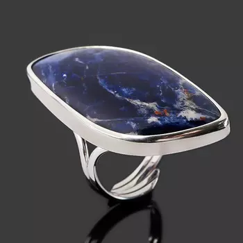 Кольцо содалит (серебро 925 пр. родир. бел.) (регулируемый) размер 17,5