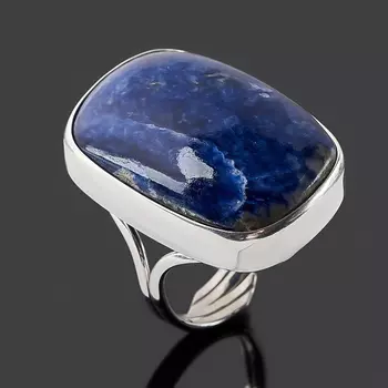 Кольцо содалит (серебро 925 пр. родир. бел.) (регулируемый) размер 18