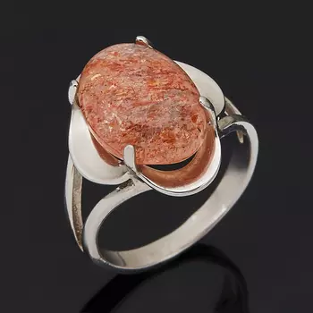 Кольцо солнечный камень (серебро 925 пр. родир. бел.) размер 17