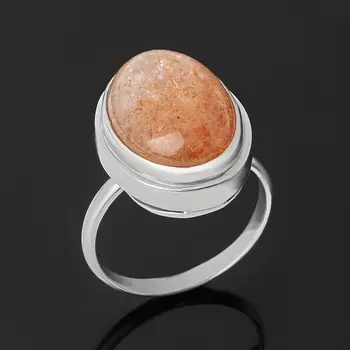 Кольцо солнечный камень (серебро 925 пр.) размер 17,5