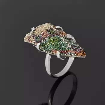 Кольцо спектропирит (дублет) (нейзильбер) размер 18,5