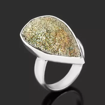 Кольцо спектропирит (серебро 925 пр.) (регулируемый) размер 17,5