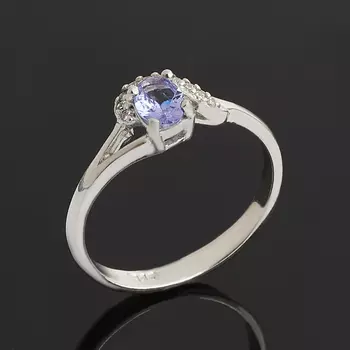 Кольцо танзанит (серебро 925 пр.) огранка размер 16